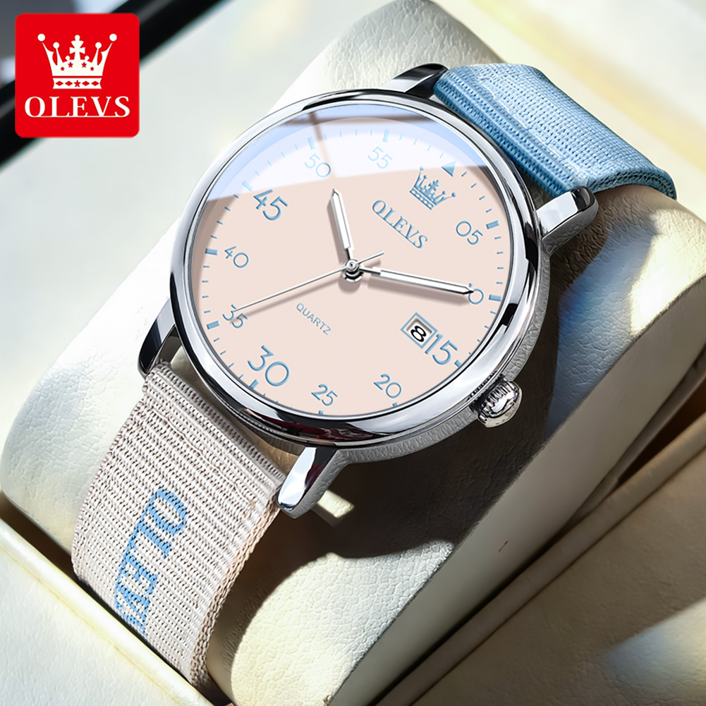 Canvas Strap Watch - Montre à quartz OLEVS, style rétro