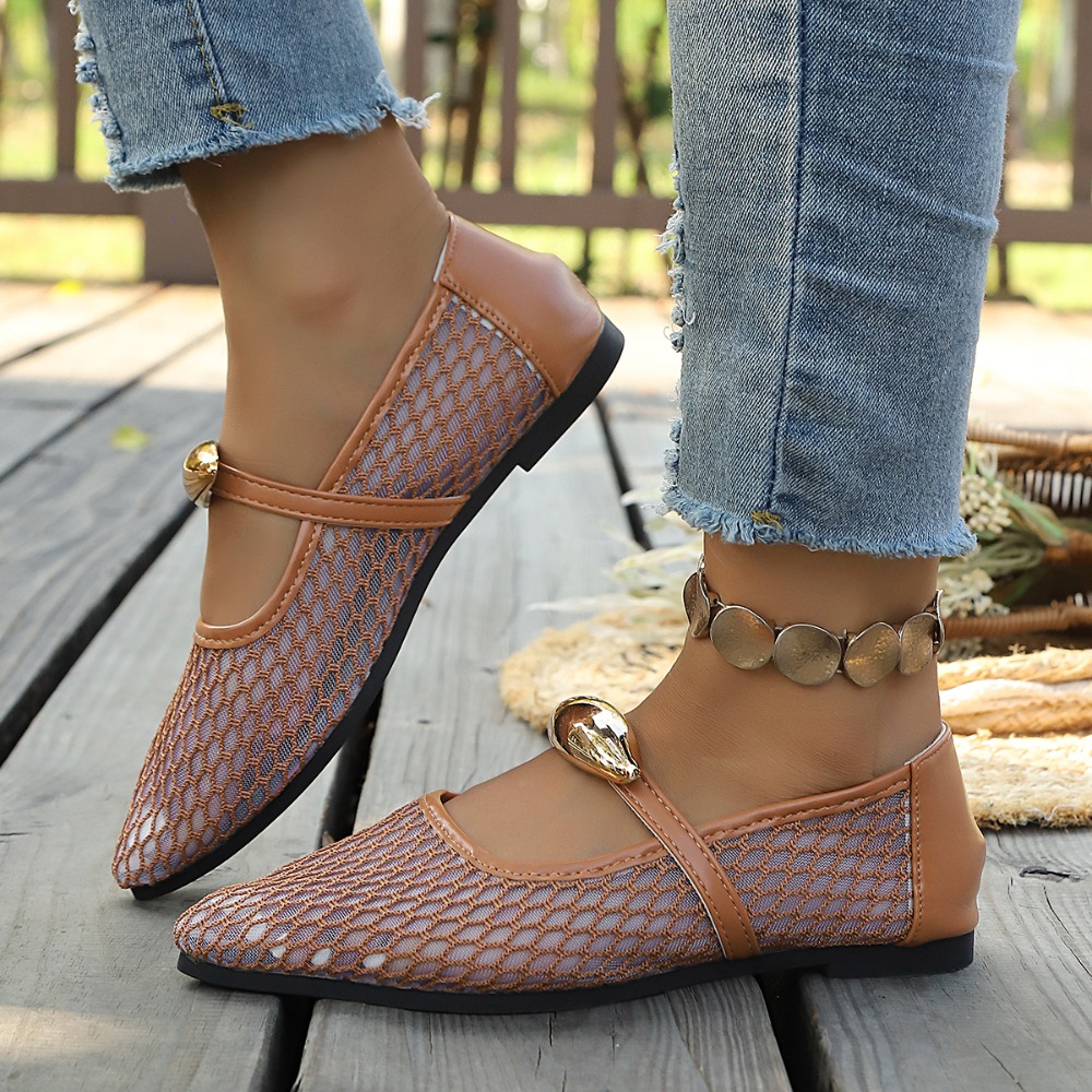 Chaussures plates Mary Jane en - Mesh Strap Metal avis et prix