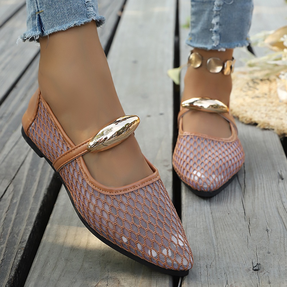 Chaussures plates Mary Jane en - Mesh Strap Metal avis et prix