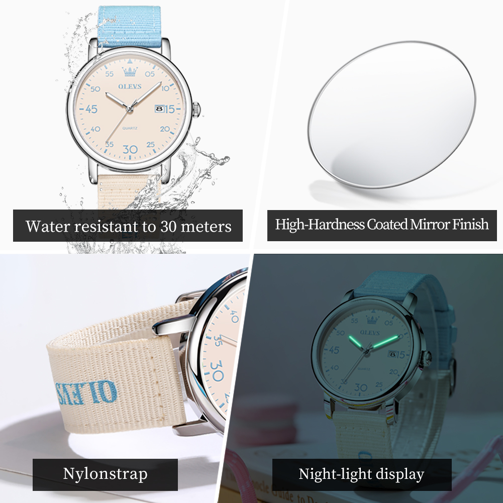 Montre à quartz OLEVS, style r - Canvas Strap Watch avis et prix